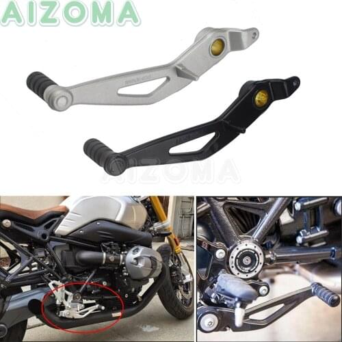 For BMW R Nine T & R NineT Cafe Racer Motorcycle Rear Foot Gear Pedal CNC Aluminum Brake Levers Silver/Black 2014-2018