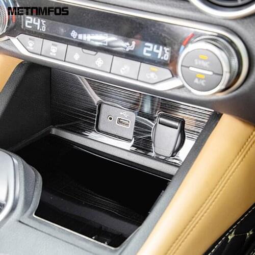 For Nissan Sentra Bluebird Sylphy 2020 2021 Front Center Control USB Port Cigar Lighter Cover Trim Inner Accessories Car Styling