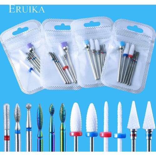 6pcs Ceramic Rainbow Milling Cutter for Manicure Nail Rotary Cuticle Drill Bits Diamond Burr Gel Removing Nails Accessoires