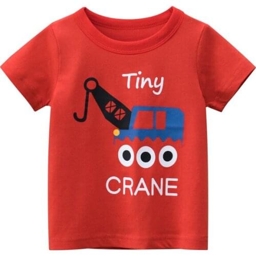 Summer Children T-shirts Kids Clothes Boys Short Sleeve Tops Red Baby Tees Kid 100% Cotton T Shirt Outfits 2-9Years