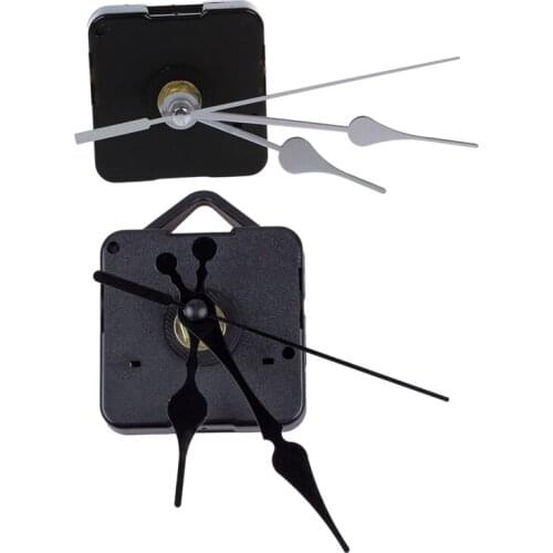2 PCS Clock Movement Mechanism DIY Tools Kit With Black Hour Minute Second Hand & With Silver Hour Minute Second Hand