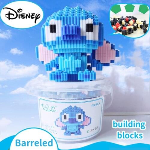 Disney Building Blocks Mickey Mouse Stitch Toys Cartoon Anime Donald Duck Captain America Spider-man Teaching Children Toy Gift