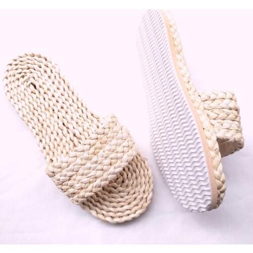 Summer Hand Made Japanese Chinese Traditional Shoes Adult Unisex Straw Sandals One Piece Luffy Cosplay Slippers Breath Freely
