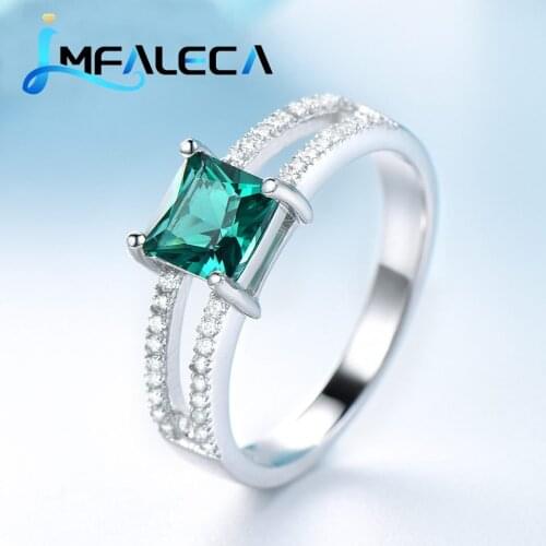 LMFALECA Gemstone Rings for Women Bridal 925 Silver Jewelry Green Emerald Birthstone Wedding Engagement Gift Dropshipping