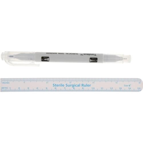 Skin Marker Eyebrow Skin Mark Pen with Ruler Cosmetic Tools