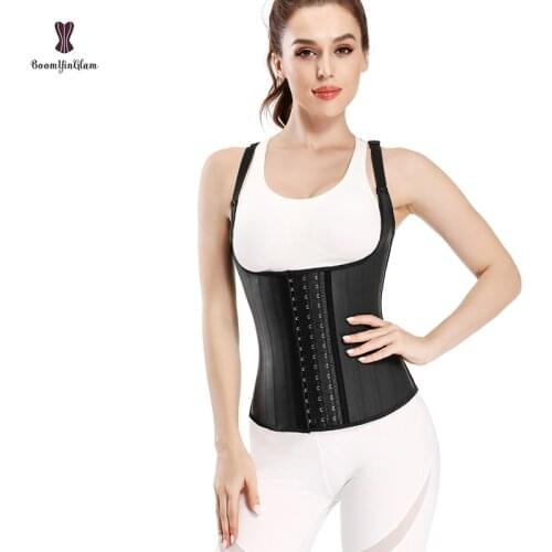 Modeling Strap Solid Color Women Body Shaper Shinny Latex Waist Trainer Slimming Vest Girdles 25 Steel Bones Corset Shapewear