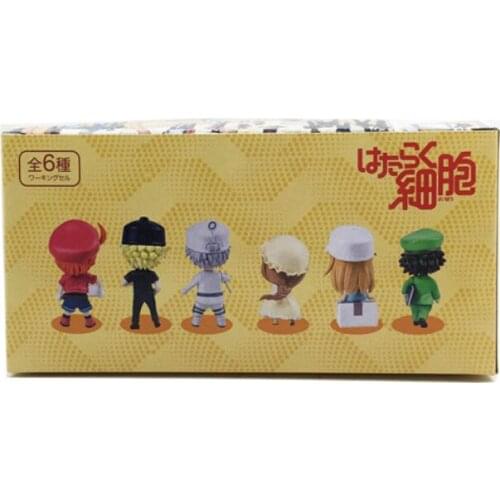 Cartoon Mini Creative 6pcs/set Anime Cells At Work Platelet White Blood Cell Q Ver. PVC Action Figure Model Decoration Toys Gift