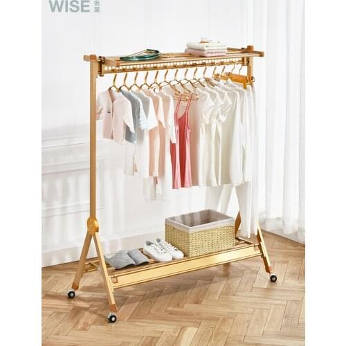 Small Floor Type Clothes Horse Scaling Save Space Balcony Indoor Metal rack hangers for saving space in the closet hanging rack