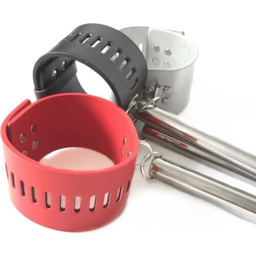 Unisex BDSM Sex Game Black Emperor Stainless Steel Leather Handcuffs Neck Collar Fixer, Male Female Adult Toy, Sex Game