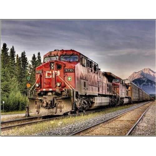 New hot Diamond embroidery landscape train 5D DIY diamond painting mosaic cross stitch sticker rhinestone home decoration gift