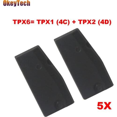 OkeyTech 5pcs/lot Car Key Chips Transponder Chip Carbon TPX6=TPX1(4C)+TPX2(4D) Repeatedly Copy TPX6 Ceramic Clone Chip for JMA