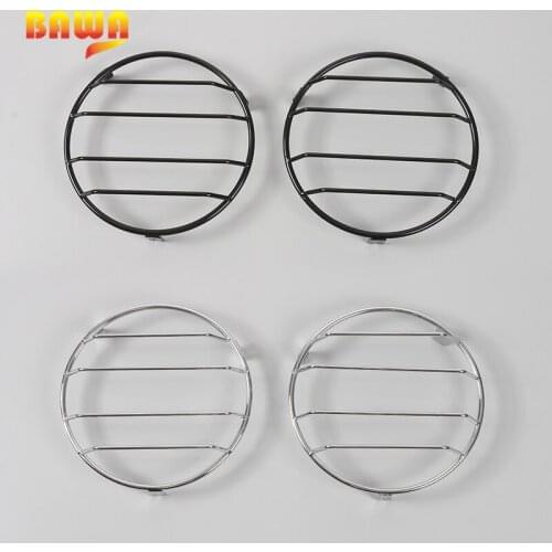 BAWA Front Headlight Lamp Hoods for Jeep Wrangler TJ 1997-2006 Metal Car Front Fog Lamp Decoration