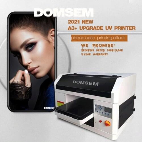 UV Printer A3 Flatbed Printer with RIP Software 9.0 for Pen Phone Cover Case Glass Metal Leather PVC 3D Emboss Printing DOMSEM