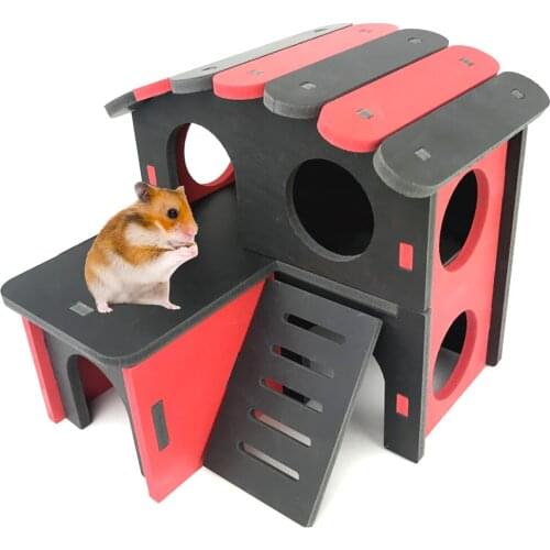 Plastic DIY Hamster Nest Sleeping House Luxury Double Layer Cage Pet DIY Hideout Hut Toy Small Animal Supplies Hamster Hideout