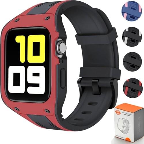 Straps+case for apple watch band 42mm 44mm series 6 se/5/4/3/2 correa with case protective 42mm/44mm for iwatch wrist men women