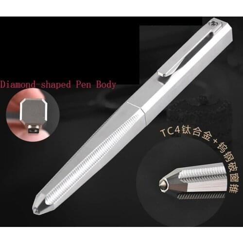 Handmade TC4 Titanium Alloy Solid Metal Signature Pen Tactical Pen EDC Gel Pen As Writing Tool Outdoor