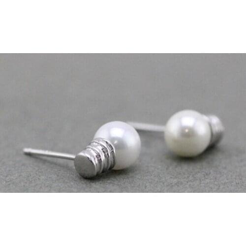 SMJEL New Fashion Punk Hollow Bulb Pearl Earings for Women Small Pearl Stud Earrings Gifts bijoux brincos 2017 SYED146