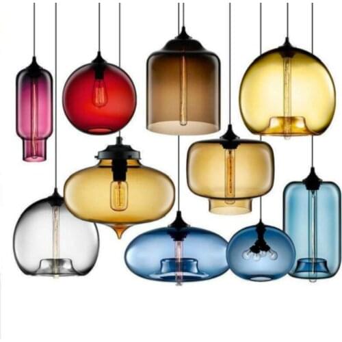 Modern Colored Glass Chandelier Hotel Restaurant Bar Decorative Lamp Northern Europe Creative Coffee Shop Chandelier