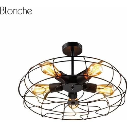 Vintage LOFT Iron Ceiling lights Fan lamps American Retro led Light for Restaurant Bar Kitchen Indoor Lighting Fixtures Decor