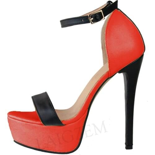 BERZIMER Women Platform Sandals Stiletto High Heels Zapatos Hombre Basic Pumps Ladies Summer Shoes Woman Chaussure Size 44 52
