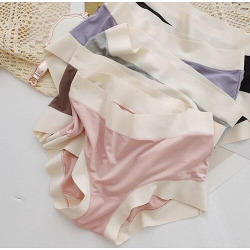 Womens Soft High Waist Panties Girls Simple Elastic Underwear Breathable Panties