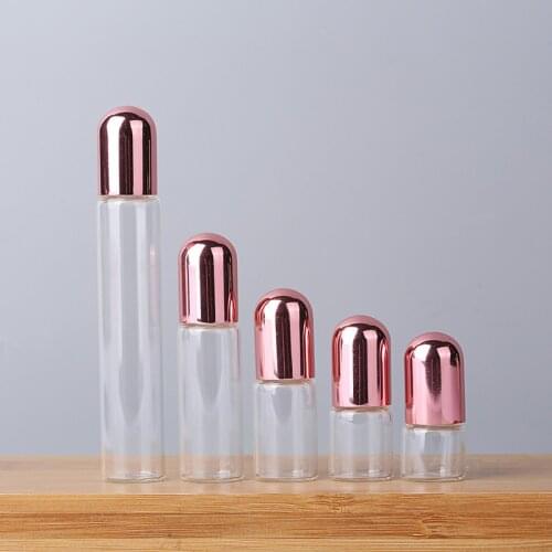 1ml 2ml 3ml 5ml 10ml Transparent Glass Roll on Bottles Containers Sample Test Essential Oil Vials with Roller Ball