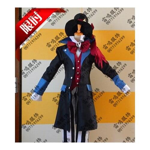 2016 Anime Black Butler Under Taker Cosplay Uniform Suit Full Set Mens Halloween Costumes Costum-made Any Sizes