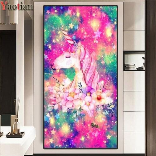 3D Diamond Embroidery Large size Fantasy Unicorn Starry sky 5D Diy Diamond Painting Cross Stitch Kits Full Square Round Drill