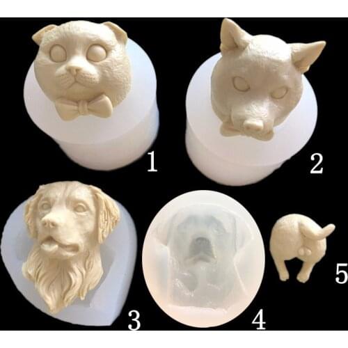 Aromatherapy gypsum DIY folding ear cat mold tie dog head handmade accessories