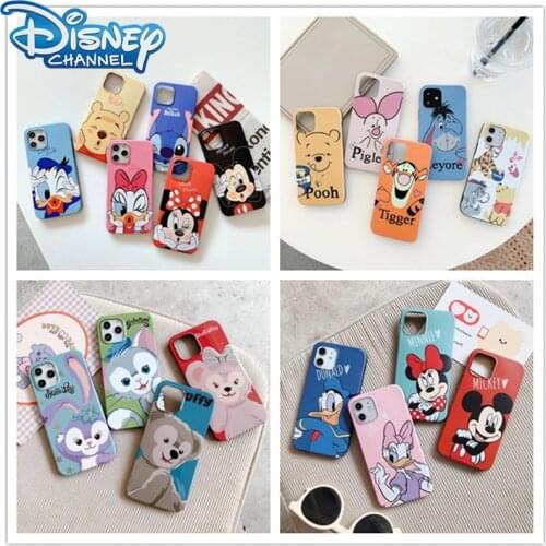 Disney Mickey Minnie Stitch Couples Soft Phone Case for iPhone 12 Pro Max 11 X XR XS Max 7 8 Plus SE 2020 Back Cover TPU Shell