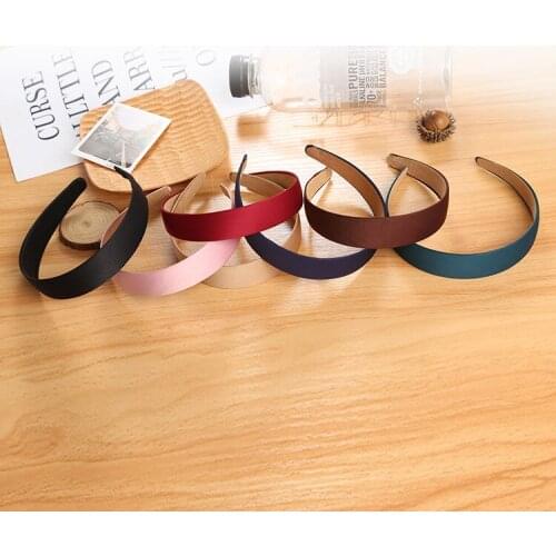 Colored Satin Covered Resin ribbon winding hair bands hair Accessories width :2.5cm headbands for woman/girl/Lady 100pcs FJ3114