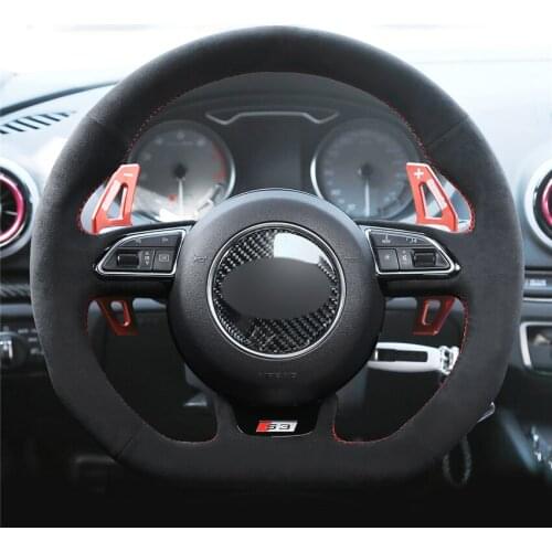 DIY Anti-Slip Wear-Resistant Steering Wheel Cover For Audi S4 S5 8T S6 C7 S7 G8 RS Q3 8U SQ5 8R Car Interior Decoration