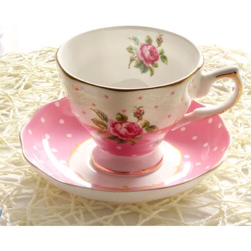 Bone China Coffee Cup And Saucer Set For Black Tea Pu'er Butterfly Mugs