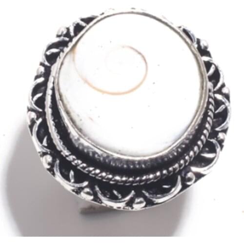 Genuine Shiva Eye Ring Silver overlay over Copper, Nature Stone Hand made Jewelry Gift , Size : 6.75 , R6898