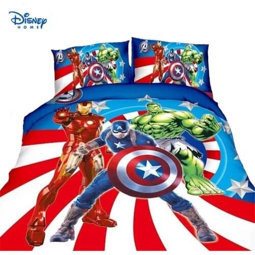 Disney Avengers bedding set 2/3/4pc Princess Elsa McQueen Cars Spiderman printed duvet cover single twin size girl boy bed linen