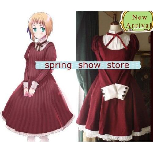 Axis Powers Hetalia APH Liechtenstein Red Dress Cosplay Costume Custom Made