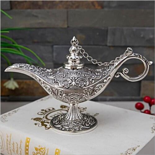 Creative metal Crafts Aladding Lamp vintage gifts Vintage Classical Toy Metal Art Craft Antique Table Decor Figurine A03