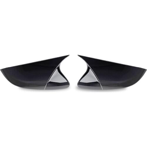 For Peugeot 301 2012-2019, 2 Pieces High Quality Abs Plastic Bat Style Mirror Covers Caps RearView Mirror Case Cover Gloss Black