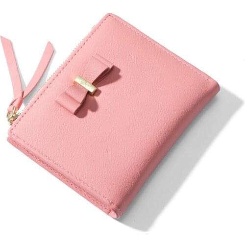 Small Wallet Women Soft Leather Purses Female Wallets Card Holder Zipper Coin Pocket Ladies Clutch Fashion Purse Bow Designer
