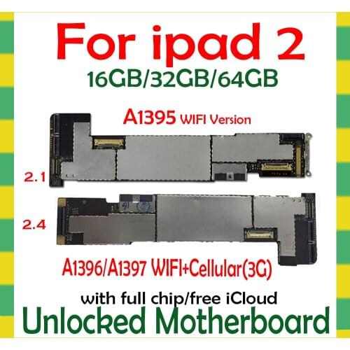 Motherboard For IPad 2 3G WLAN Cellular 16g 32g 64g Logic Board A1395 A1396 A1397 Full Chips Mainboard