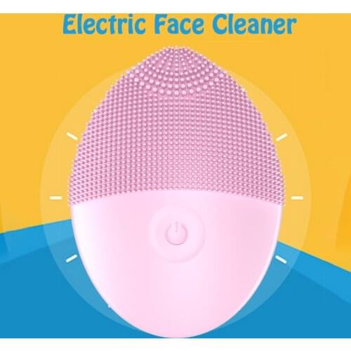 Mini Battery Electric Face Brush Tool Silicone Cleaner Beauty Soft Deep Cleaning Brush Hole Waterproof #QE117