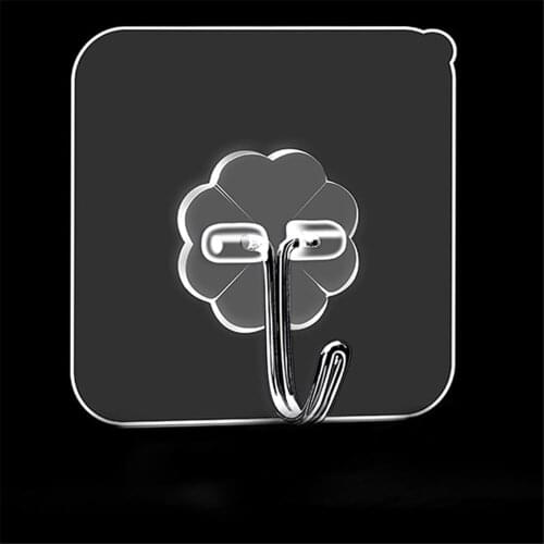 1Pcs Home Kitchen Wall Rack Strong Adhesive Wall Hook Hook Is Strong and Transparent Punch-Free Universal Hook Suction Hook