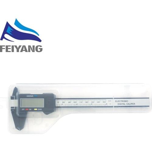 New Arrival 150mm 6 inch LCD Digital Electronic Carbon Fiber Vernier Caliper Gauge Micrometer Measuring Tool