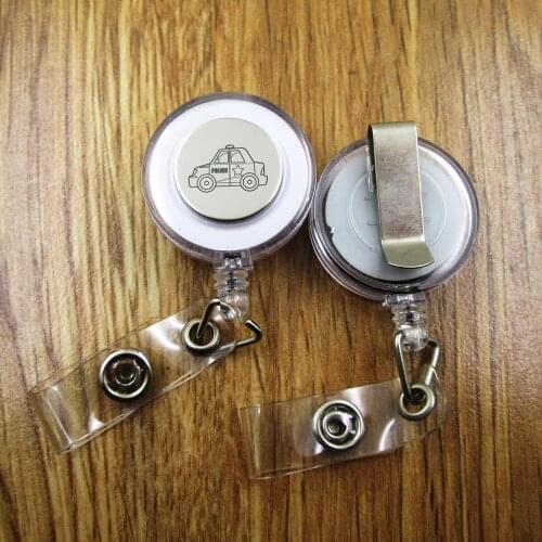 P olice Car ID Badge Reel gift for him/her friend family retractable recoil id badge holder work fun