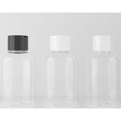 100pcs/lot 50ml transparent empty cosmetic package PET containers bottles screw lid Mini Travel container Shower Gel shampoo