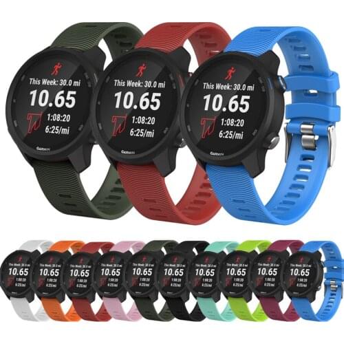 Colorful 20mm WatchBand strap for Garmin Forerunner 245 245M 645 Music Vivoactive 3 Venu Sport silicone Smart watchband Bracelet