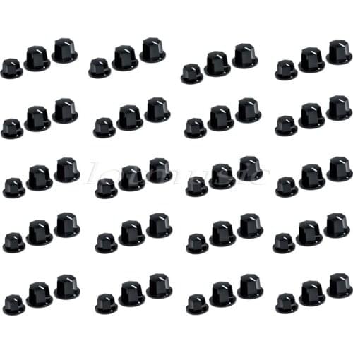 60Pcs Black Control Knobs With White Indicator Lines For Fender Jazz Bzss Replacement