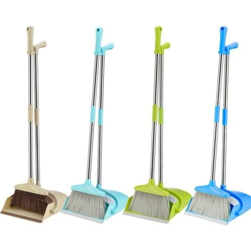 Dustpan Soft Bristle Broom Thicken Household Sweep Floor Hand Brush and Dust Cleaning Sweeper Handle Cleaning Tool Floor Cleaner