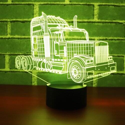 3D LED Night Light Truck Car with 7 Colors Light for Home Decoration Lamp Amazing Visualization Optical Illusion Awesome