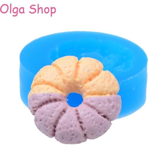 TYL069 20.9mm Cruller Doughnut / Donut Silicone Push Mold - Dessert, Fondant, Cake Topper, Resin, Chocolate, Candy, Food Safe